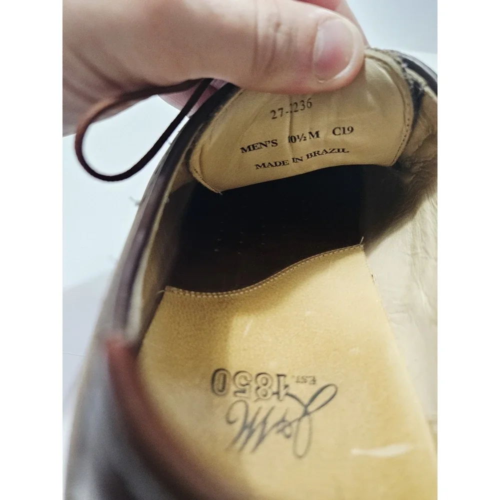 J&M 1850 Johnston & Murphy Martell 27-2236 Men's Oxford Shoes Size 10.5 Wingtip‎